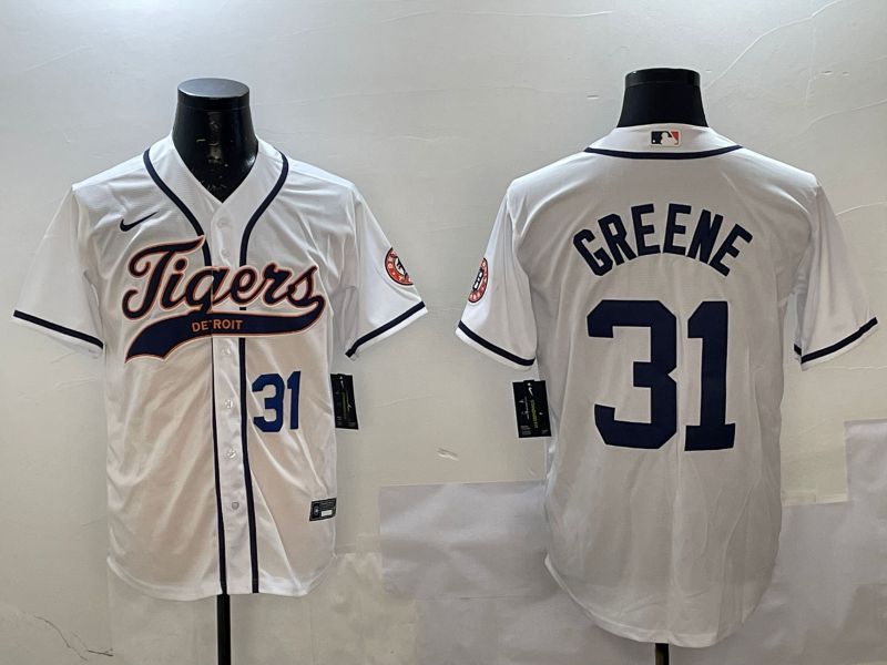 Men Detroit Tigers 31 Greene White Joint Name 2025 Nike MLB Jersey style 2